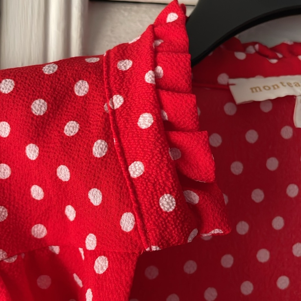 Red and White Polka Dot Blouse - Picture 6 of 6